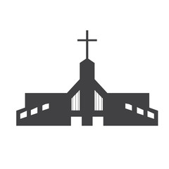 Isolated silhouette of a church. Vector illustration design