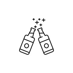 beer bottles icon. Element of new year oarty outline icon. Thin line icon for website design and development, app development. Premium icon