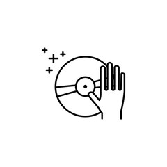 DJ hand icon. Element of new year oarty outline icon. Thin line icon for website design and development, app development. Premium icon
