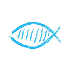 Christian fish symbol icon. Vector illustration design