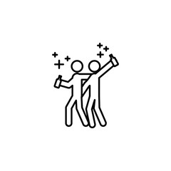 drunk people icon. Element of new year oarty outline icon. Thin line icon for website design and development, app development. Premium icon