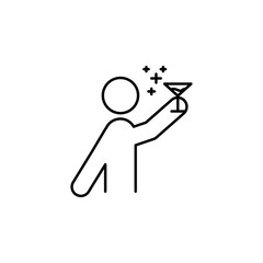 drink a cocktail icon. Element of new year oarty outline icon. Thin line icon for website design and development, app development. Premium icon