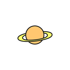 Saturn icon. Element of space outline color icon. Thin line icon for website design and development, app development. Premium icon