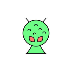 alien icon. Element of space outline color icon. Thin line icon for website design and development, app development. Premium icon