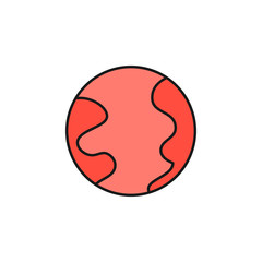 Mars icon. Element of space outline color icon. Thin line icon for website design and development, app development. Premium icon