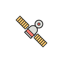 satellite icon. Element of space outline color icon. Thin line icon for website design and development, app development. Premium icon