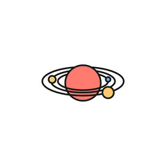 Fototapeta premium Saturn icon. Element of space outline color icon. Thin line icon for website design and development, app development. Premium icon