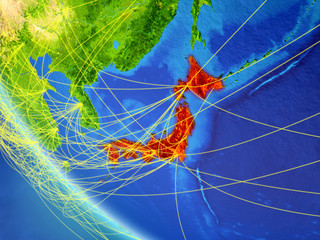 Network around Japan from space