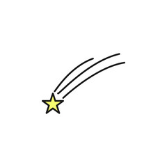 shooting star icon. Element of space outline color icon. Thin line icon for website design and development, app development. Premium icon