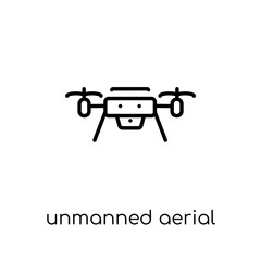 Unmanned aerial vehicle icon. Trendy modern flat linear vector U
