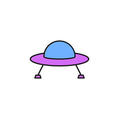 alien aircraft icon. Element of space outline color icon. Thin line icon for website design and development, app development. Premium icon