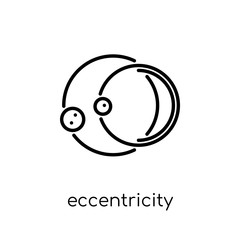 eccentricity icon. Trendy modern flat linear vector eccentricity icon on white background from thin line Astronomy collection, outline vector illustration