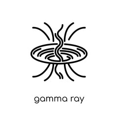 gamma ray icon. Trendy modern flat linear vector gamma ray icon on white background from thin line Astronomy collection, outline vector illustration