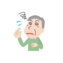 めまい　中年　老人　男性　一人