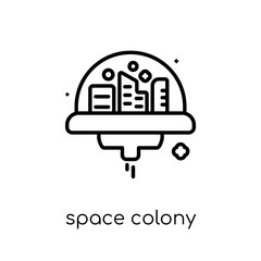 Space colony icon from Astronomy collection. © t-vector-icons