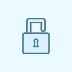 open lock field outline icon. Element of 2 color simple icon. Thin line icon for website design and development, app development. Premium icon