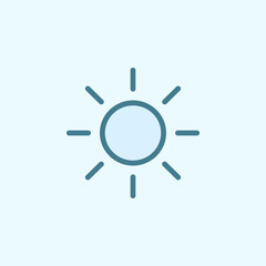 the sun field outline icon. Element of 2 color simple icon. Thin line icon for website design and development, app development. Premium icon