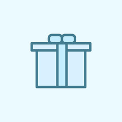 gift box field outline icon. Element of 2 color simple icon. Thin line icon for website design and development, app development. Premium icon