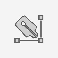 pen and angle field outline icon. Element of 2 color simple icon. Thin line icon for website design and development, app development. Premium icon