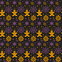 Christmas background. seamless pattern. dark. vector image