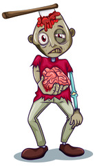 A zombie character on white background