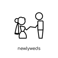 Newlyweds icon from Wedding and love collection.