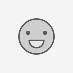 Emotion smile field outline icon. Element of 2 color simple icon. Thin line icon for website design and development, app development. Premium icon