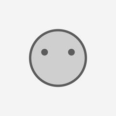 emote indifference field outline icon. Element of 2 color simple icon. Thin line icon for website design and development, app development. Premium icon