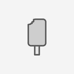 bitten ice cream field outline icon. Element of 2 color simple icon. Thin line icon for website design and development, app development. Premium icon