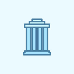 building with columns field outline icon. Element of 2 color simple icon. Thin line icon for website design and development, app development. Premium icon