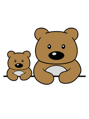 kind junges baby papa mama familie 2 freunde team paar brüder geschwister rahmen text schreiben teddy grizzly bär bärchen comic cartoon clipart süß niedlich design