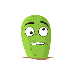 Isolated confused cactus cartoon. Vector illustration design