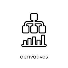 derivatives icon. Trendy modern flat linear vector derivatives icon on white background from thin line Derivatives collection, outline vector illustration