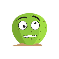Isolated confused cactus cartoon. Vector illustration design