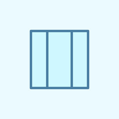 three folding window field outline icon. Element of 2 color simple icon. Thin line icon for website design and development, app development. Premium icon