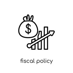 fiscal policy icon. Trendy modern flat linear vector fiscal policy icon on white background from thin line Fiscal policy collection, outline vector illustration