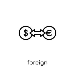 Foreign exchange (Forex) icon. Trendy modern flat linear vector Foreign exchange (Forex) icon on white background from thin line Business collection