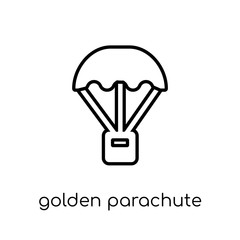 Golden parachute icon. Trendy modern flat linear vector Golden parachute icon on white background from thin line Business collection