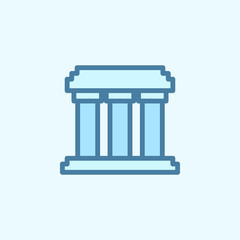building with columns field outline icon. Element of 2 color simple icon. Thin line icon for website design and development, app development. Premium icon