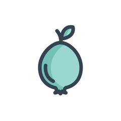 guava icon vector with fill outline style. fruit icon
