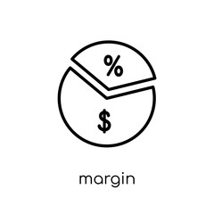 Margin icon. Trendy modern flat linear vector Margin icon on white background from thin line Business collection