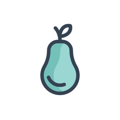 pear icon vector with fill outline style. fruit icon