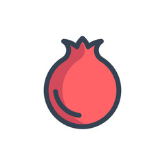 pomegranate icon vector with fill outline style. fruit icon