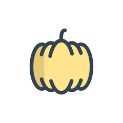 pumpkin icon vector with fill outline style. fruit icon