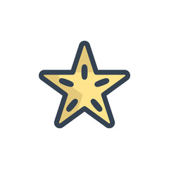 star fruit icon vector with fill outline style. fruit icon