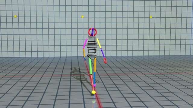 Gait recognition , motion capture 3d animation of character walking