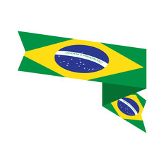 Isolated flag of Brazil. Vector illustration design