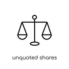 Unquoted shares icon. Trendy modern flat linear vector Unquoted shares icon on white background from thin line business collection