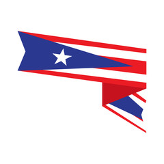 Isolated flag of Puerto Rico. Vector illustration design