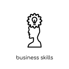 Business skills icon. Trendy modern flat linear vector Business skills icon on white background from thin line Business and analytics collection